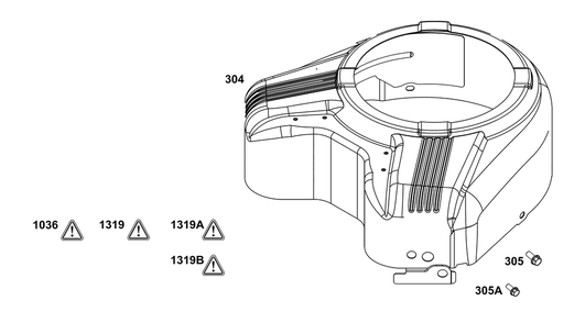 Blower Housing Group Diagram and Parts List for 359775-0005-E1 200000 - 399999 Briggs and Stratton Engine
